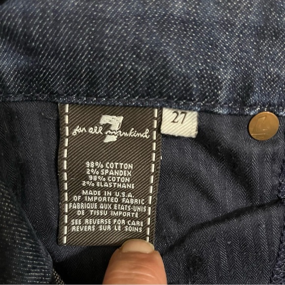 7 For All Mankind The Lexie Women's 27 Petite Dark Wash Blue Denim Bootcut Jean - Picture 5 of 9